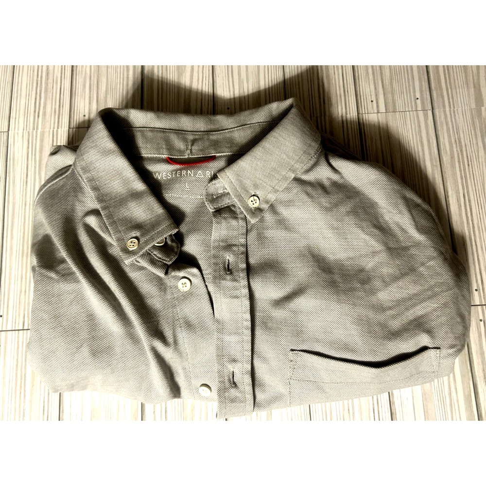 Western Rise Men's Gray Button Down Shirt